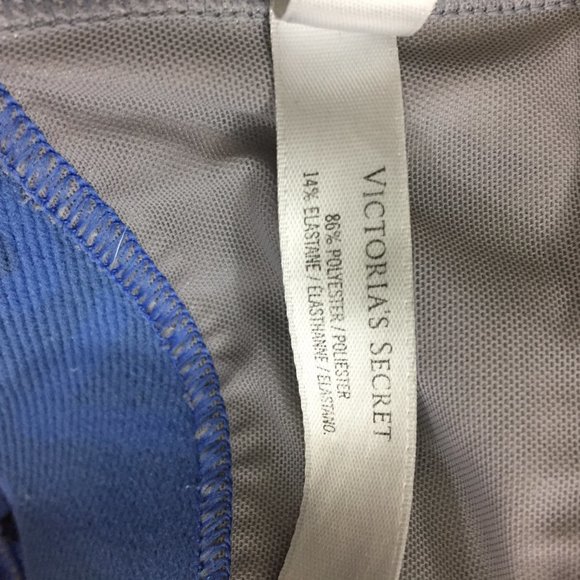 VICTORIAS SECRET SPORT The Player Standing Wolf Print Gray Blue Sports Bra - Picture 5 of 13